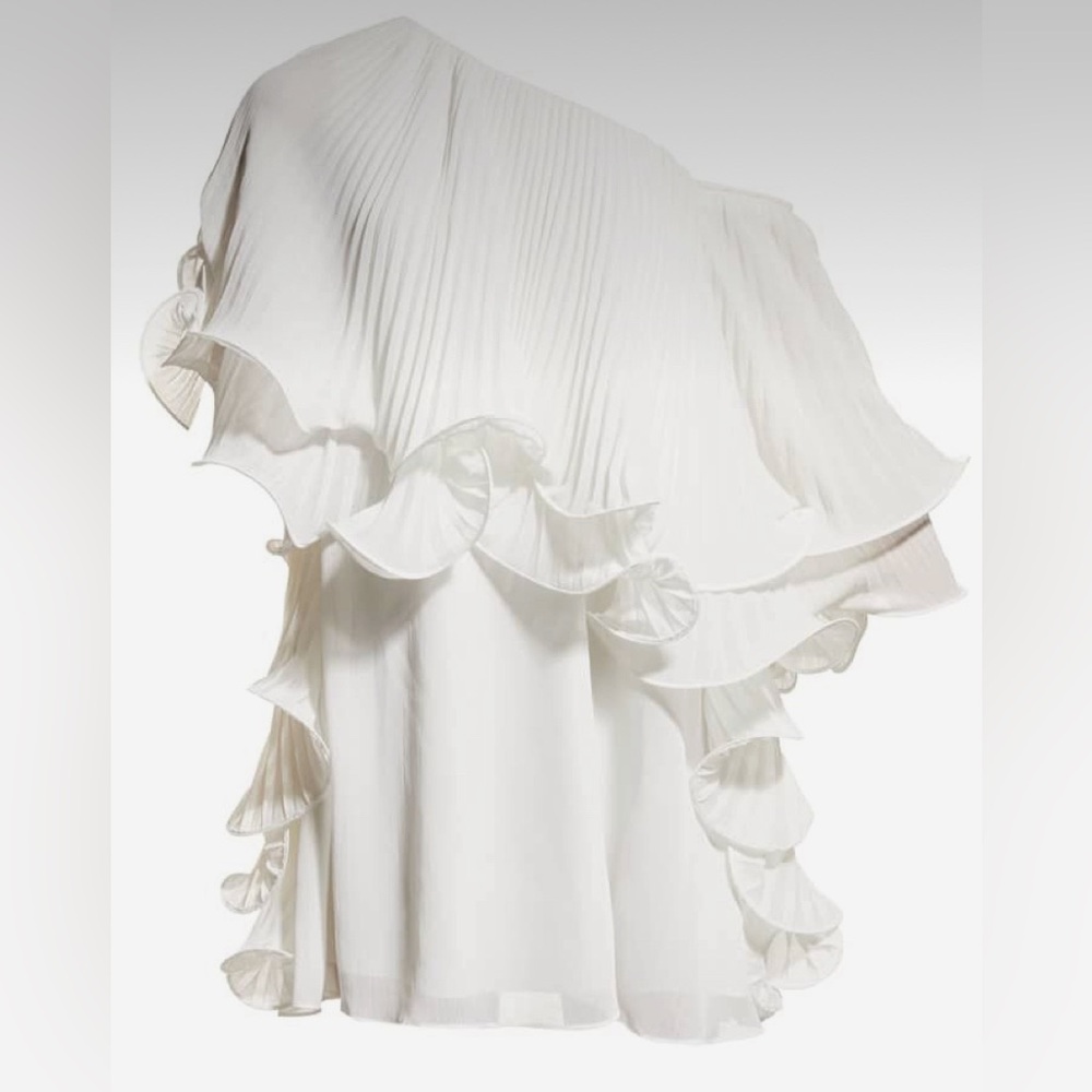 Badgley Mischka - Crinkle Asymmetrical One-Shoulder Dress